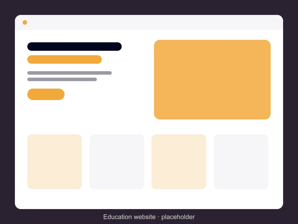 School website homepage with admissions information