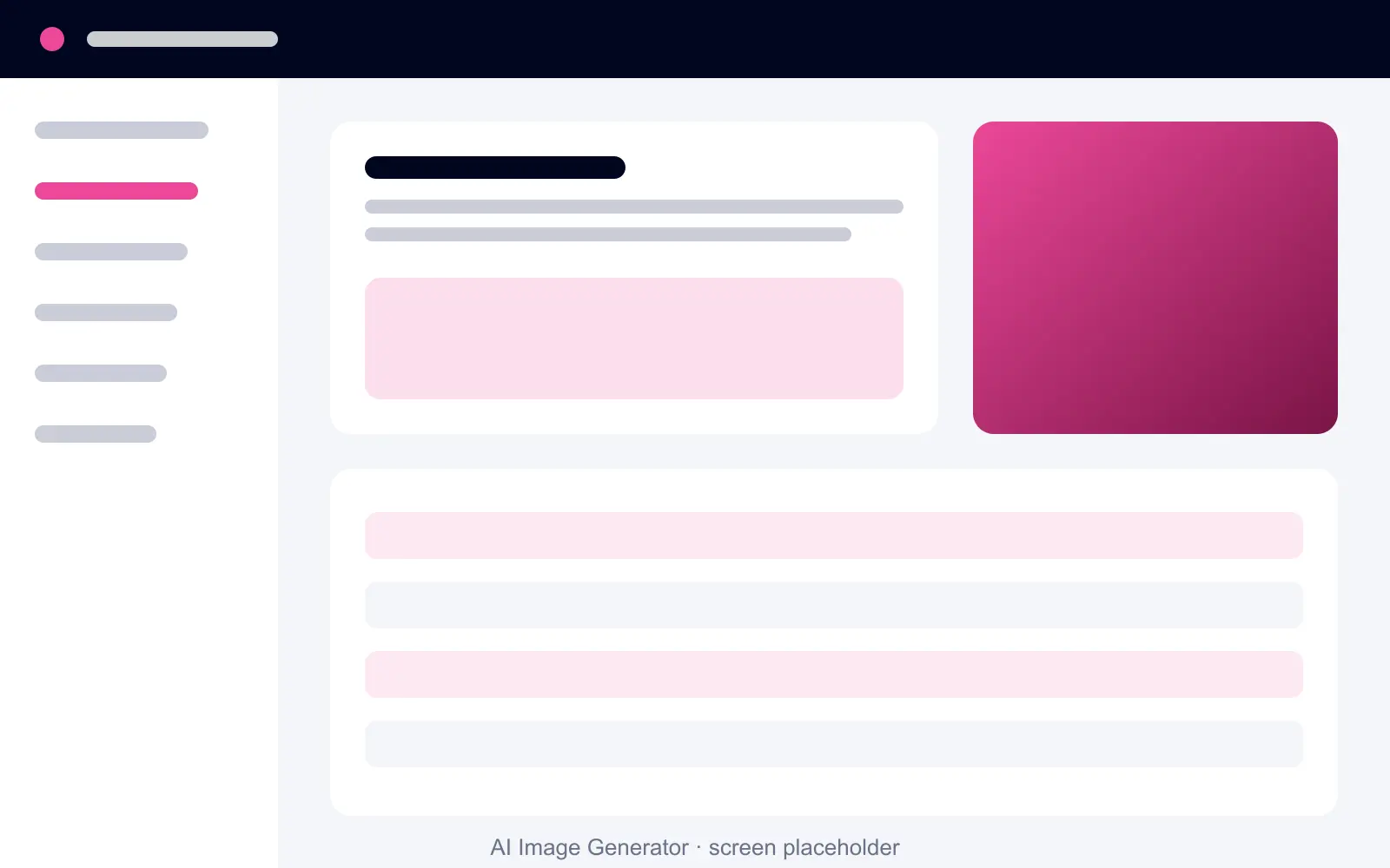 AI Image Generator workspace with generated images